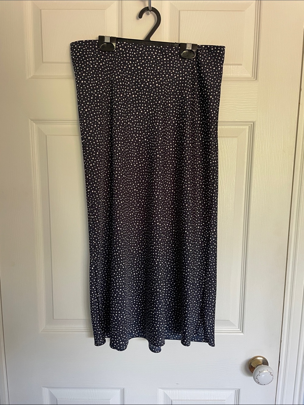 Women’s Navy Polka Dot Midi Skirt